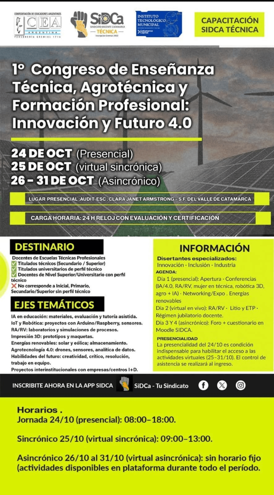 CONGRESO DE ENSEÑANZA TECNICA, AGROTECNICA Y DE FORMACION PROFESIONAL: INNOVACIÓN Y FUTURO 4.0